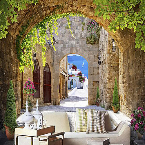 

Mural Wallpaper Wall Sticker Covering Print Adhesive Required 3D Effect European Town Canvas Home Décor