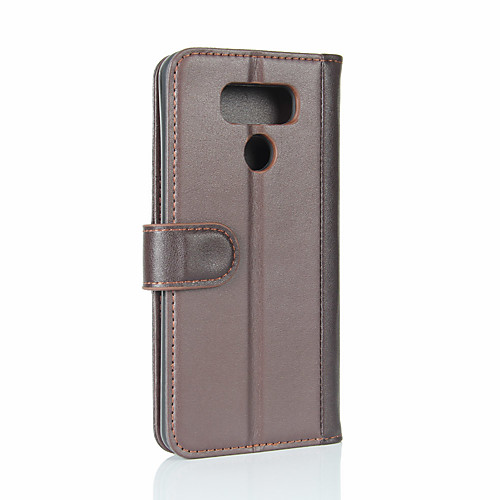 

Case For LG LG G6 Wallet / Card Holder / Flip Full Body Cases Solid Colored Hard Genuine Leather