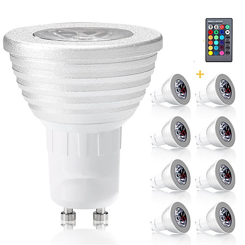 

8pcs GU10 RGB Bulbs Bombillas Led 3W GU10 RGBW Led Lamp Dimmable White GU 10 Led Bulb 16 Colors With Remote