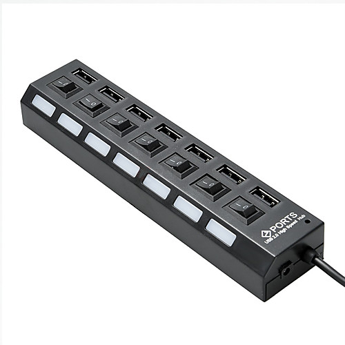 

7 Port USB 2.0 Hub with Individual Power Switches and LEDs Lightweight Fast