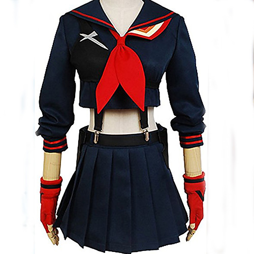 

Inspired by Cosplay Schoolgirls Matoi Ryuuko Anime Cosplay Costumes Japanese Cosplay Suits Solid Colored Long Sleeve Top Skirt Gloves For Girls'