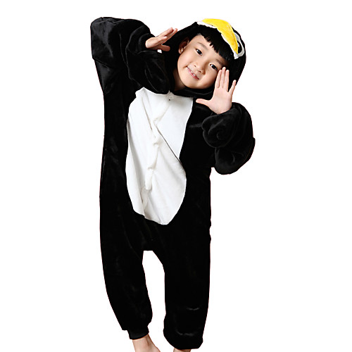 

Kid's Kigurumi Pajamas Penguin Onesie Pajamas Flannel Toison Black Cosplay For Boys and Girls Animal Sleepwear Cartoon Festival / Holiday Costumes / Leotard / Onesie / Leotard / Onesie