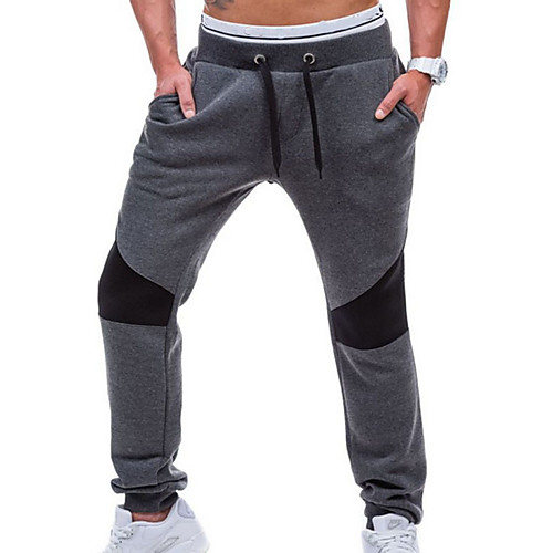 

Men's Active Daily Sweatpants Pants Solid Colored Full Length Light gray Dark Gray
