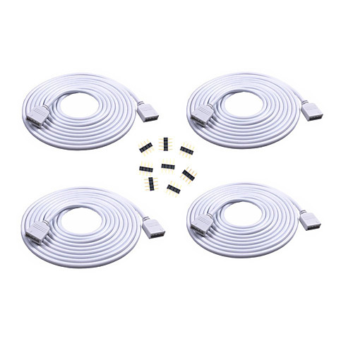 

4pcs 2 Meter RGB Light Strip Extension Line RGB Light Bar Connection Shall with 4BIN Connector for 5050 3528 RGB Light Strip DC5-36V