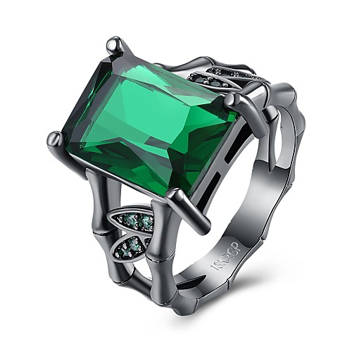 

Ring Crystal Emerald Cut Blue Green Black 18K Gold Plated Crystal Zircon Statement Ladies Personalized 6 7 8 9 / Women's / AAA Cubic Zirconia / Silver Plated / Copper / Rhinestone