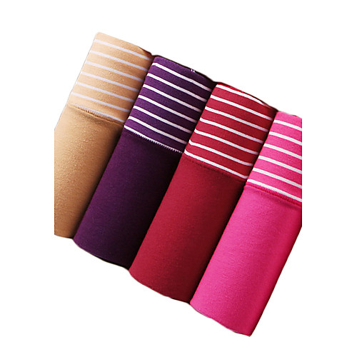 

Women's Solid Colored Seamless Panty Mid Waist Cotton Rainbow L