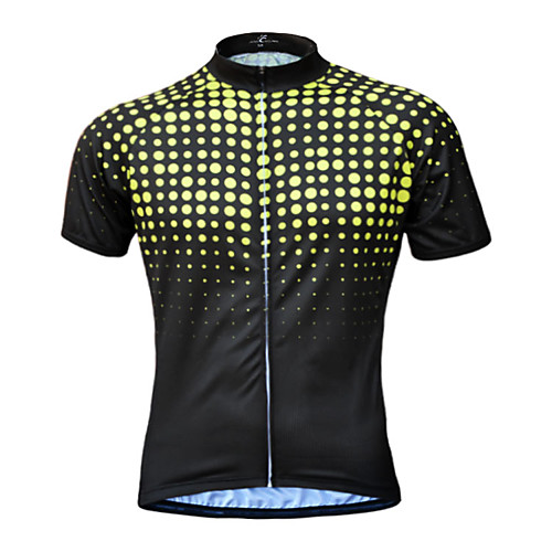 

JESOCYCLING Men's Short Sleeve Cycling Jersey Summer Polyester Yellow Blue Green Bike Jersey Top Mountain Bike MTB Road Bike Cycling UV Resistant Quick Dry Breathable Sports Clothing Apparel