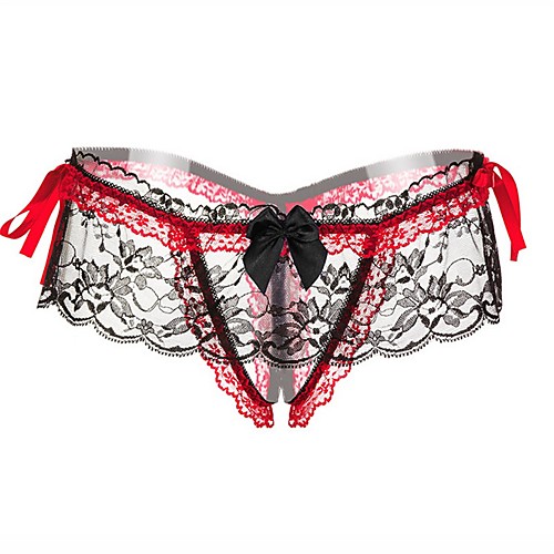 

Women's Lace Jacquard G-strings & Thongs Panties Low Waist Erotic Blue One-Size