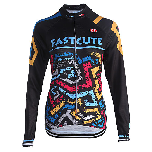 

Fastcute Women's Men's Long Sleeve Cycling Jersey Winter Summer Fleece Coolmax Polyester Plus Size Bike Sweatshirt Jersey Top Mountain Bike MTB Road Bike Cycling Quick Dry Breathable Reflective