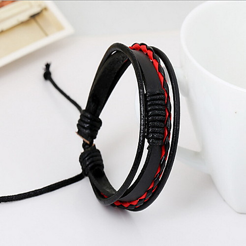 

Men's Leather Bracelet Rope Natural Fashion Leather Bracelet Jewelry Red / White / Black For Special Occasion Gift Sports