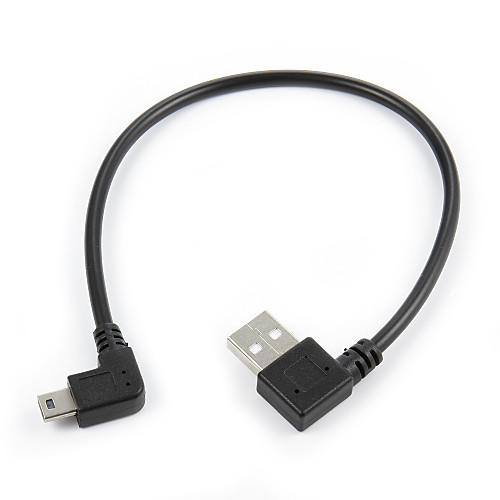 

Mini USB 5Pin 90 Degree Right Angled Male to Left USB 2.0 Male Data Charge Cable 20cm