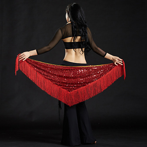 

Belly Dance Hip Scarves Women's Performance Polyester Sequin / Tassel Hip Scarf