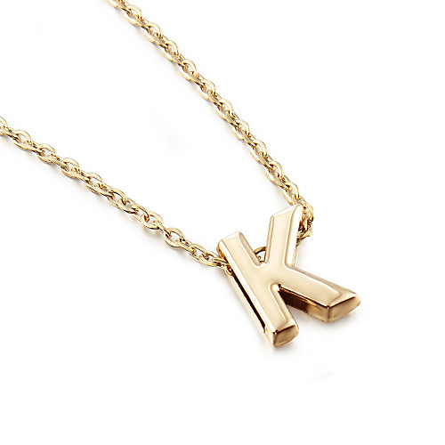 

Women's Pendant Necklace Monogram Alphabet Shape Ladies Simple Style Fashion Gold Plated Yellow Gold Alloy A B C E F Necklace Jewelry 1pc For Party Gift Daily Casual