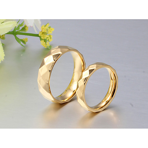 

Couple's Couple Rings Band Ring Ring Gold 18K Gold Plated Titanium Steel Round Classic Simple Style Elegant Wedding Party Jewelry / Anniversary / Birthday / Graduation / Daily