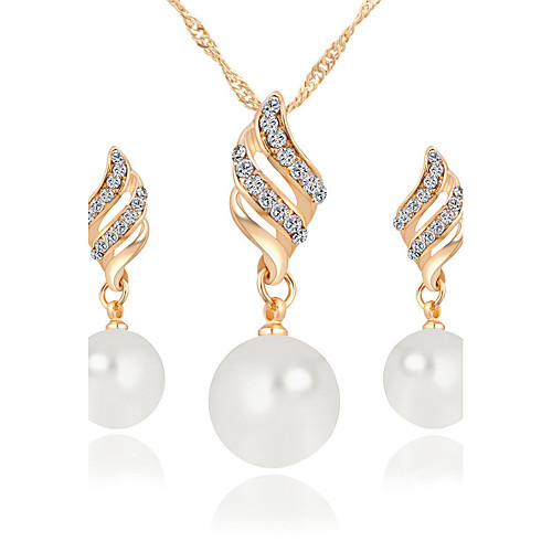 

Women's Jewelry Set Pendant Necklace / Earrings Infinity Ladies Luxury Dangling Elegant Fashion Pearl Crystal Imitation Pearl Rhinestone Earrings Jewelry Silver / Gold For Christmas Gifts Party