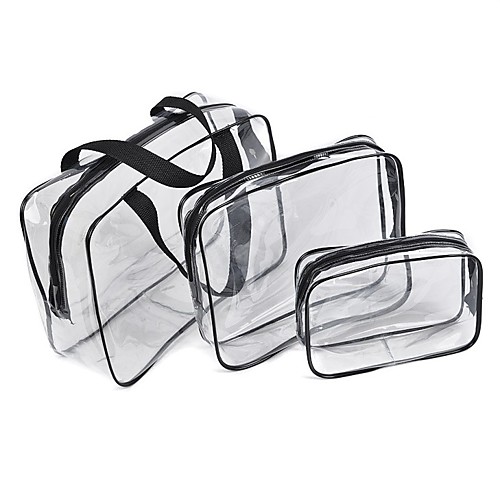 

3 Pieces Travel Organizer Totes & Cosmetic Bags Large Capacity Waterproof Rain Waterproof Dust Proof PVC(PolyVinyl Chloride) Waterproof Material Velcro For Toe Nail Nail Remover Hand Cream / Durable