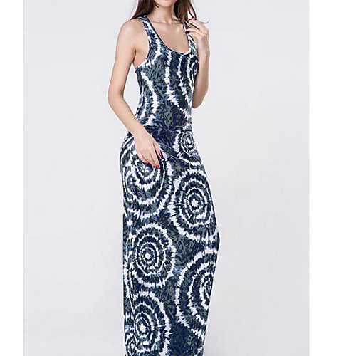 

Women's Strap Dress Maxi long Dress Blue Blushing Pink Dark Gray Orange Navy Blue Sleeveless Leopard Spring Summer Slim S M L XL / Cotton / Cotton
