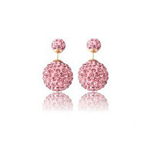 

Women's Stud Earrings Beads Ladies Basic European Rhinestone Earrings Jewelry Black / White / Light Blue / Royal Blue For Party Daily