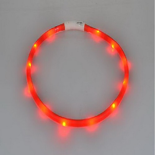 

Cat Dog Collar Light Up Collar LED Lights Rechargeable Strobe / Flashing Solid Colored Silicone Small Dog White Yellow Red Blue Pink