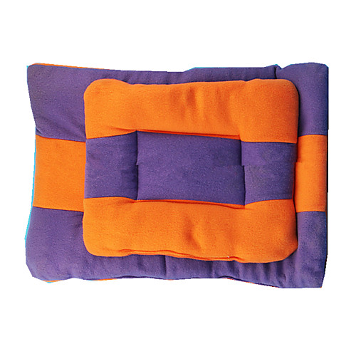 

Warm / Double-Sided / Soft Dog Clothes Bed Color Block Orange / Purple Dog