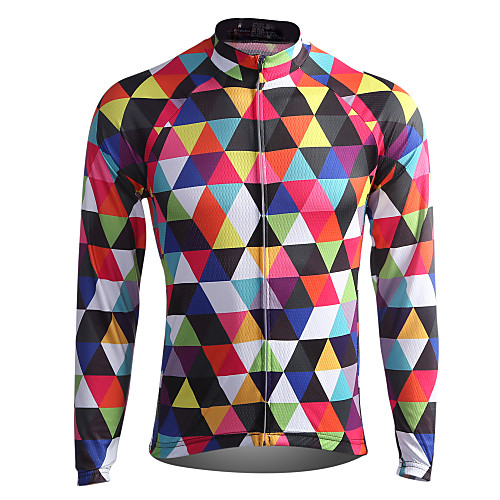 

21Grams Men's Women's Long Sleeve Cycling Jersey Argyle Plus Size Bike Sweatshirt Jersey Top Breathable Quick Dry Reflective Strips Sports Coolmax 100% Polyester Mountain Bike MTB Road Bike Cycling