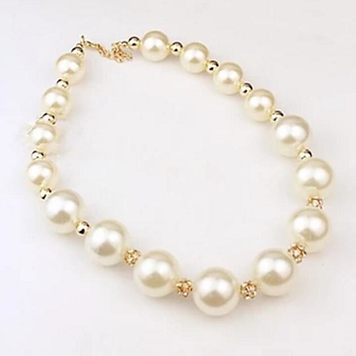 

Women's Synthetic Diamond Choker Necklace Pearl Necklace Ball Ball Statement Ladies Luxury Pearl Rhinestone Alloy Necklace Jewelry For Wedding Party Special Occasion Daily