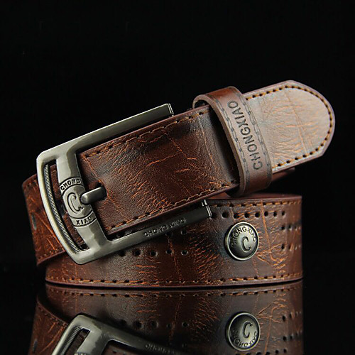 

Men's Waist Belt Alloy Belt Solid Colored / Rivet / Cut Out