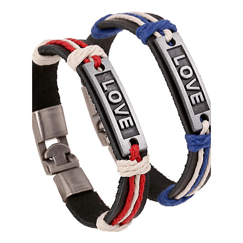 

Women's Men's Leather Bracelet Natural Fashion Leather Bracelet Jewelry Red / Blue For Special Occasion Gift