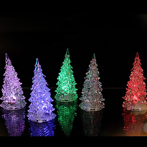 

1pc Colorful Luminous Fairy Color LED Night Light Lamp Christmas Tree Ornament Acrylic Xmas Creative Table Home Decoration