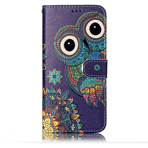 

Phone Case For Samsung Galaxy Full Body Case Leather Wallet Card S8 Plus S8 S7 edge S7 S6 edge S6 Wallet Card Holder with Stand Owl Hard PU Leather