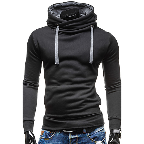 

Men's Hoodie Solid Colored Hooded Daily Going out Weekend Active Basic Hoodies Sweatshirts Long Sleeve Slim Gray Green Black / Winter