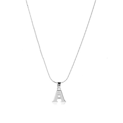 

Women's Men's AAA Cubic Zirconia Pendant Necklace Logo Alphabet Shape Statement Ladies Bohemian Balance of the Power Zircon Copper Silver Necklace Jewelry For Wedding Anniversary Gift Graduation
