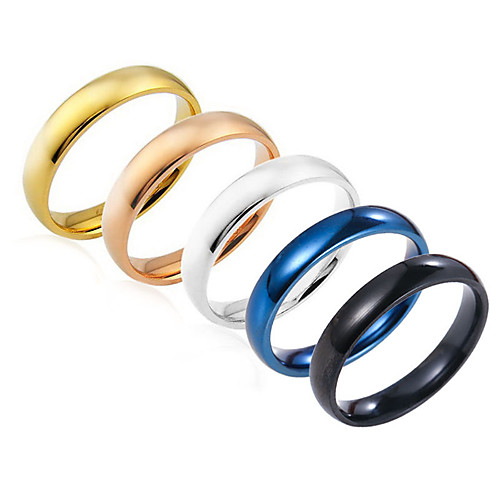 

Men's Ring Silver Royal Blue Champagne Stainless Steel Round Basic Party Birthday Jewelry