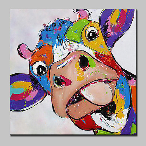 

Nursery Oil Painting Hand Painted Animals Modern Contemporary Stretched Canvas With Stretched Frame