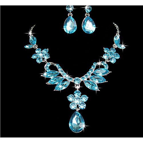 

Women's Jewelry Set Pendant Flower Rhinestone Earrings Jewelry Purple / Blue For Party Wedding Special Occasion Anniversary Birthday