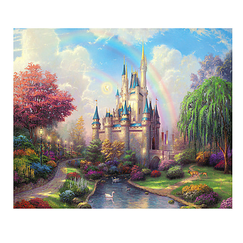 

1000 pcs Castle Cartoon Rainbow Jigsaw Puzzle Adult Puzzle Jumbo Wooden Adults' Toy Gift