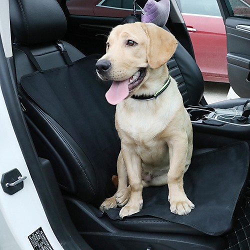 

Cat Dog Car Seat Cover Waterproof Portable Foldable Solid Colored Fabric Terylene Black