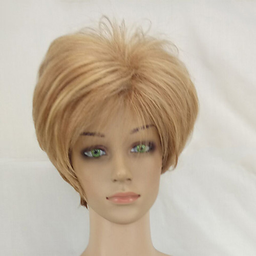 Synthetic Wig Straight Straight Layered Haircut Wig Blonde Short