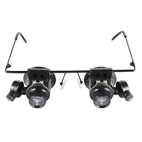

Glasses Type 20X Magnifier With White Led Light Black 15Mm Double Mirror
