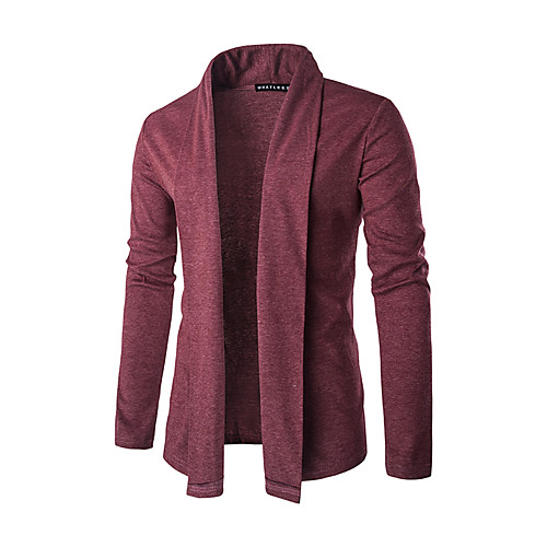 

Men's Solid Colored Cardigan Long Sleeve Regular Sweater Cardigans Shirt Collar Winter Black Red Khaki