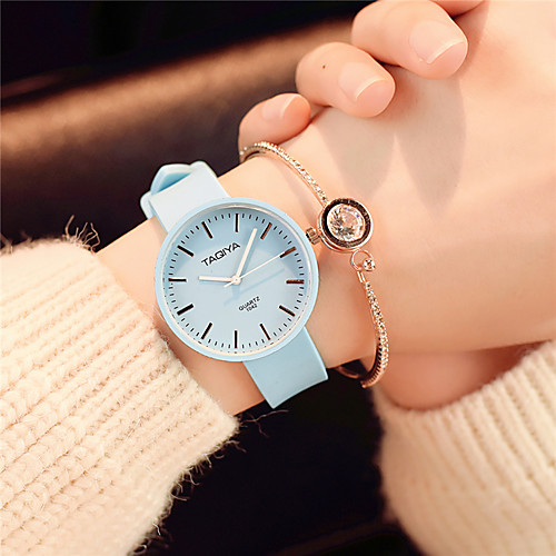 

Women's Wrist Watch Quartz Silicone Black / White / Green Casual Watch Analog Ladies Candy color Casual Fashion Elegant - Pink Light Blue Light Green One Year Battery Life / SSUO 377