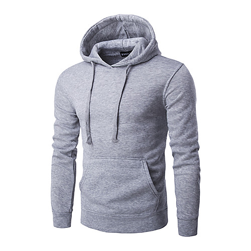 

Men's Hoodie Solid Colored Hooded Daily Basic Hoodies Sweatshirts Long Sleeve Blue Purple Gray / Winter