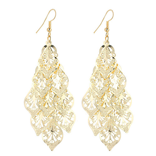 

Women's Drop Earrings Dangle Earrings Hollow Out filigree Leaf Ladies Dangling Elegant Bohemian Fashion Vintage Silver Plated Gold Plated Earrings Jewelry Silver / Gold For Christmas Gifts Party