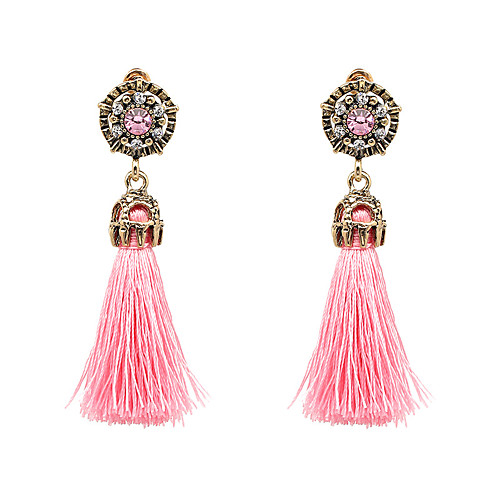 

Women's Drop Earrings Tassel Fringe Long Ladies Bohemian Fashion Boho Earrings Jewelry Purple / Hot Pink / Beige For Party