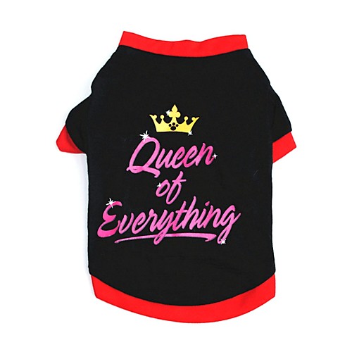 

Cat Dog Shirt / T-Shirt Vest Puppy Clothes Tiaras & Crowns Casual / Daily Party Dog Clothes Puppy Clothes Dog Outfits Black Costume for Girl and Boy Dog Cotton XS S M L