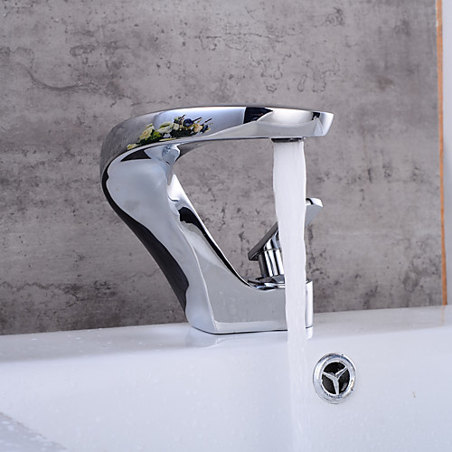 

Bathroom Sink Faucet - Standard Chrome Centerset One HoleBath Taps