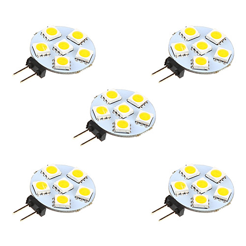 

5pcs 1 W LED Bi-pin Lights 68 lm G4 6 LED Beads SMD 5050 Warm White White 12 V / 5 pcs