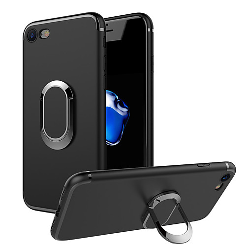 

Кейс для Назначение Apple iPhone 7 / iPhone 7 Plus Кольца-держатели Кейс на заднюю панель Однотонный Мягкий ТПУ для iPhone 7 Plus / iPhone 7 / iPhone 6s Plus