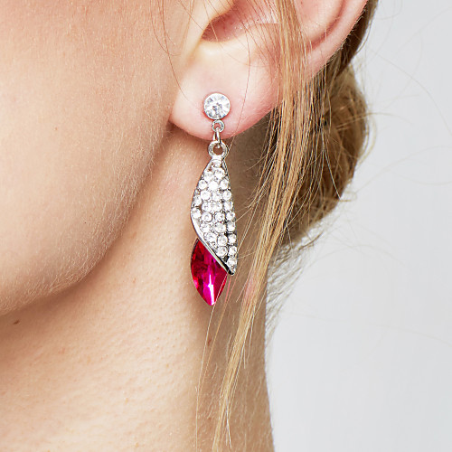 

Women's Sapphire Crystal Citrine Drop Earrings Dangle Earrings Solitaire Twisted Drop Statement Ladies Elegant Fashion Italian Crystal Earrings Jewelry Purple / Yellow / Red For Party Wedding
