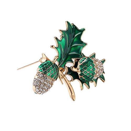 

Men's Women's Synthetic Diamond Brooches Leaf Classic Fashion Brooch Jewelry Green For Christmas Party Birthday Gift Ceremony
